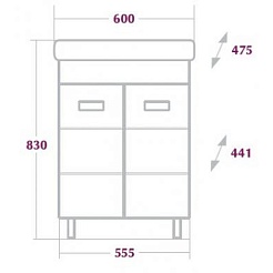 Onika Тумба с раковиной Балтика-Квадро 60.10 – фотография-4